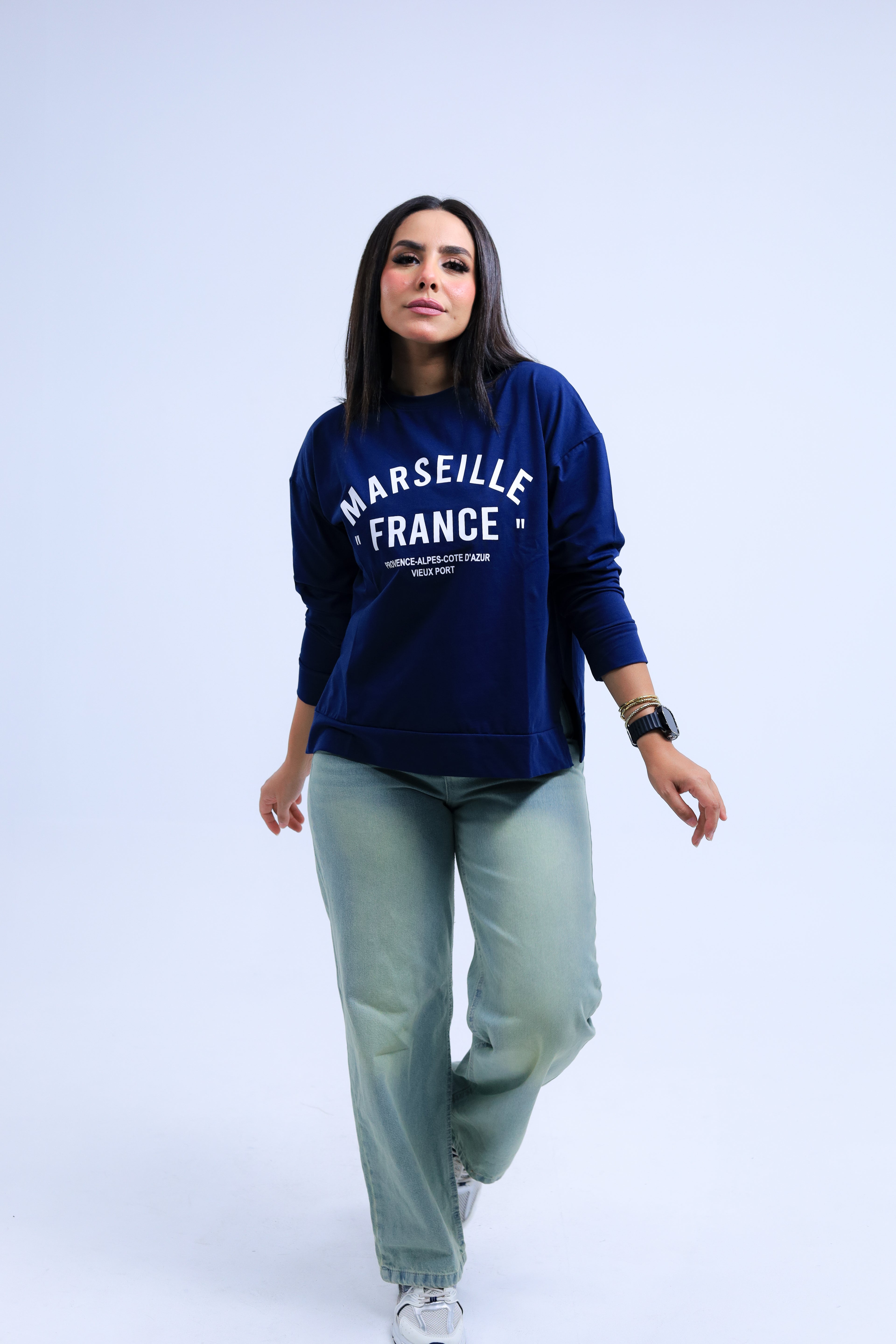Marseille France Long Sleeve Printed Tee