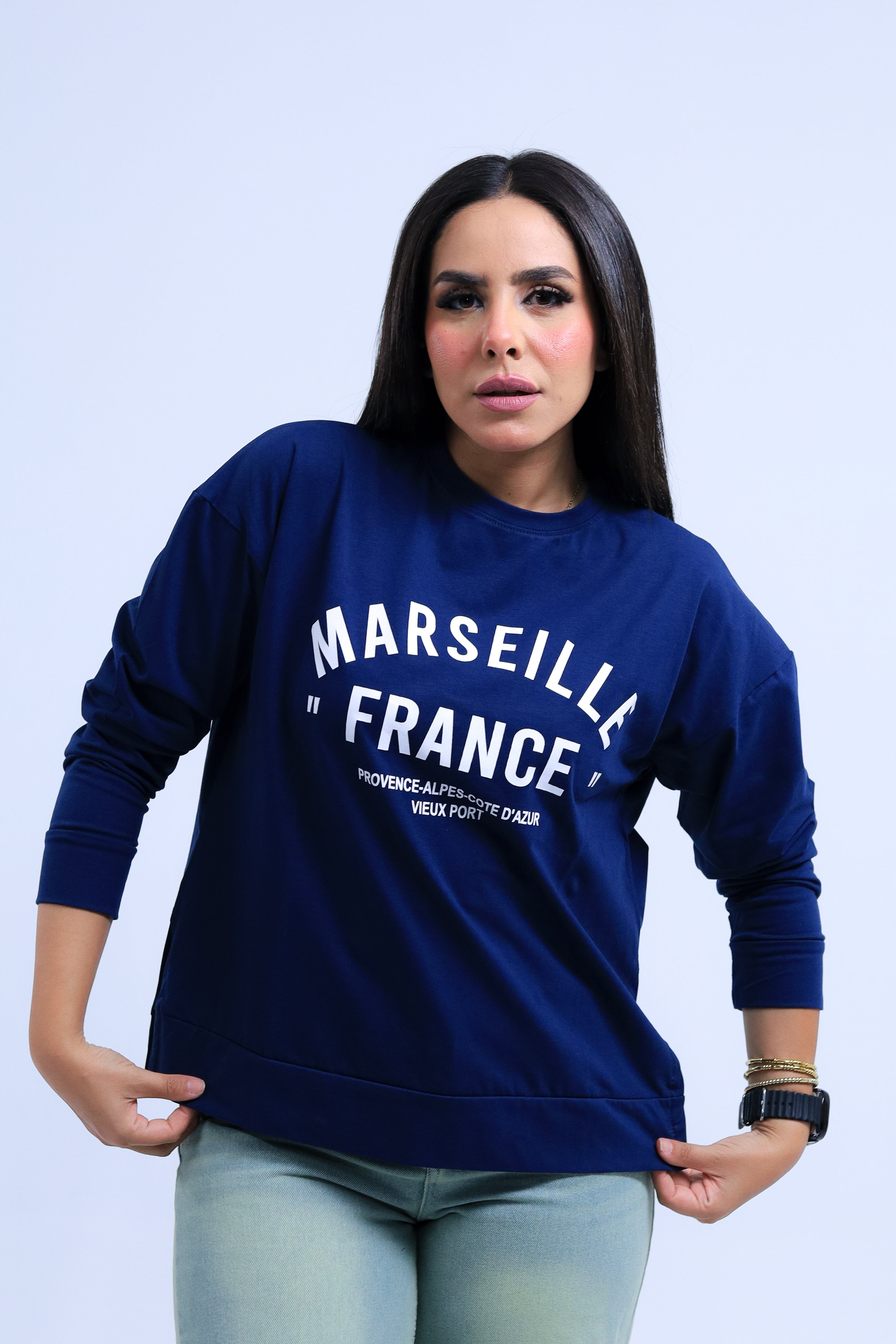 Marseille France Long Sleeve Printed Tee